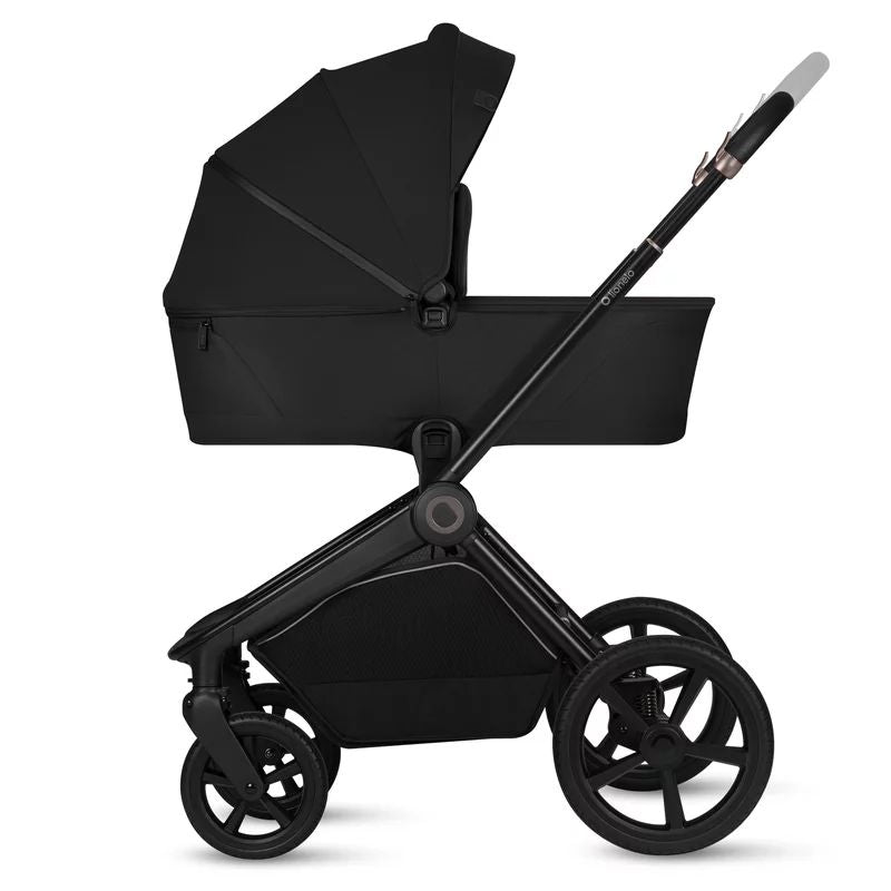 Carucior 2 in 1, Lionelo, Freya, Landou si salteluta ventilate, Pliabil, Reglare spatar-3 pozitii, Suport de picioare-4 pozitii, Maner reglabil-3 pozitii, Adaptori inclusi compatibili cu Cybex, Maxi-Cosi, Kiddy, Avionaut, Sustine 22 kg, 0luni+, Negru