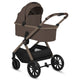 Carucior 2 in 1, Lionelo, Layla, Pana la 22 kg, Cadru aluminiu, Cu landou intarit si salteluta din spuma AirDots, Reversibil, Cu ventilatie 3D, Cu accesorii, EN1888-1-2, EN1466, Maro