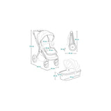 Carucior 2 in 1, Lionelo, Layla, Pana la 22 kg, Cadru aluminiu, Cu landou intarit si salteluta din spuma AirDots, Reversibil, Cu ventilatie 3D, Cu accesorii, EN1888-1-2, EN1466, Maro