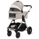 Carucior 2 in 1, Lionelo, Layla, Pana la 22 kg, Cadru aluminiu, Cu landou intarit si salteluta din spuma AirDots, Reversibil, Cu ventilatie 3D, Cu accesorii, EN1888-1, EN1888-2, EN1466, Bej