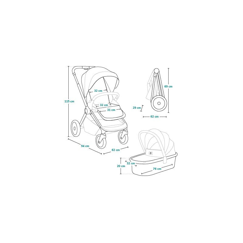 Carucior 2 in 1, Lionelo, Layla, Pana la 22 kg, Cadru aluminiu, Cu landou intarit si salteluta din spuma AirDots, Reversibil, Cu ventilatie 3D, Cu accesorii, EN1888-1, EN1888-2, EN1466, Bej