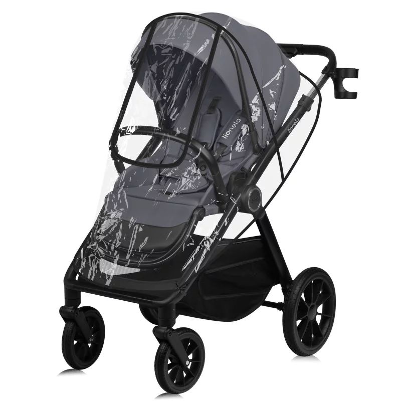 Carucior 2 in 1, Lionelo, Layla, Pana la 22 kg, Cadru aluminiu, Cu landou intarit si salteluta din spuma AirDots, Reversibil, Cu ventilatie 3D, Cu accesorii, EN1888-1, EN1888-2, EN1466, Gri