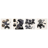 Carucior 2 in 1, Lionelo, Layla, Pana la 22 kg, Cadru aluminiu, Cu landou intarit si salteluta din spuma AirDots, Reversibil, Cu ventilatie 3D, Cu accesorii, EN1888-1, EN1888-2, EN1466, Gri