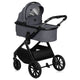 Carucior 2 in 1, Lionelo, Layla, Pana la 22 kg, Cadru aluminiu, Cu landou intarit si salteluta din spuma AirDots, Reversibil, Cu ventilatie 3D, Cu accesorii, EN1888-1, EN1888-2, EN1466, Gri