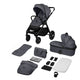 Carucior 2 in 1, Lionelo, Layla, Pana la 22 kg, Cadru aluminiu, Cu landou intarit si salteluta din spuma AirDots, Reversibil, Cu ventilatie 3D, Cu accesorii, EN1888-1, EN1888-2, EN1466, Gri