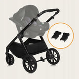 Carucior 2 in 1, Lionelo, Layla, Pana la 22 kg, Cadru aluminiu, Cu landou intarit si salteluta din spuma AirDots, Reversibil, Cu ventilatie 3D, Cu accesorii, EN1888-1, EN1888-2, EN1466, Gri