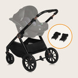 Carucior 2 in 1, Lionelo, Layla, Pana la 22 kg, Cadru aluminiu, Cu landou intarit si salteluta din spuma AirDots, Reversibil, Cu ventilatie 3D, Cu accesorii, EN1888-1, EN1888-2, EN1466, Maro