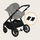 Carucior 2 in 1, Lionelo, Layla, Pana la 22 kg, Cadru aluminiu, Cu landou intarit si salteluta din spuma AirDots, Reversibil, Cu ventilatie 3D, Cu accesorii, EN1888-1, EN1888-2, EN1466, Maro