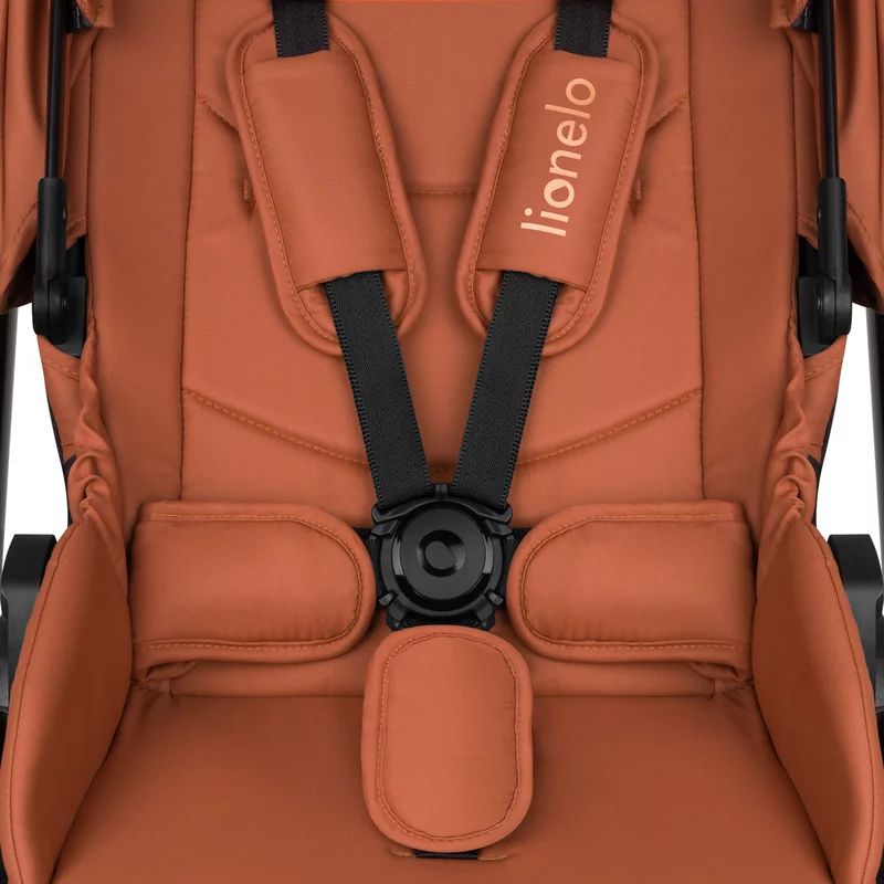 Carucior 2 in 1, Lionelo, Layla, Pana la 22 kg, Cadru aluminiu, Cu landou intarit si salteluta din spuma AirDots, Reversibil, Cu ventilatie 3D, Cu accesorii, EN1888-1, EN1888-2, EN1466, Maro