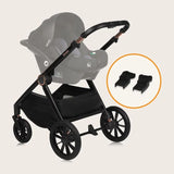 Carucior 2 in 1, Lionelo, Layla, Pana la 22 kg, Cadru aluminiu, Cu landou intarit si salteluta din spuma AirDots, Reversibil, Cu ventilatie 3D, Cu accesorii, EN1888-1, EN1888-2, EN1466, Maro