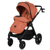 Carucior 2 in 1, Lionelo, Layla, Pana la 22 kg, Cadru aluminiu, Cu landou intarit si salteluta din spuma AirDots, Reversibil, Cu ventilatie 3D, Cu accesorii, EN1888-1, EN1888-2, EN1466, Maro