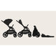 Carucior 2 in 1, Lionelo, Layla, Pana la 22 kg, Cadru aluminiu, Cu landou intarit si salteluta din spuma AirDots, Reversibil, Cu ventilatie 3D, Cu accesorii, EN1888-1, EN1888-2, EN1466, Negru
