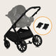 Carucior 2 in 1, Lionelo, Layla, Pana la 22 kg, Cadru aluminiu, Cu landou intarit si salteluta din spuma AirDots, Reversibil, Cu ventilatie 3D, Cu accesorii, EN1888-1, EN1888-2, EN1466, Negru