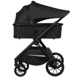 Carucior 2 in 1, Lionelo, Layla, Pana la 22 kg, Cadru aluminiu, Cu landou intarit si salteluta din spuma AirDots, Reversibil, Cu ventilatie 3D, Cu accesorii, EN1888-1, EN1888-2, EN1466, Negru