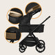 Carucior 2 in 1, Lionelo, Layla, Pana la 22 kg, Cadru aluminiu, Cu landou intarit si salteluta din spuma AirDots, Reversibil, Cu ventilatie 3D, Cu accesorii, EN1888-1, EN1888-2, EN1466, Negru