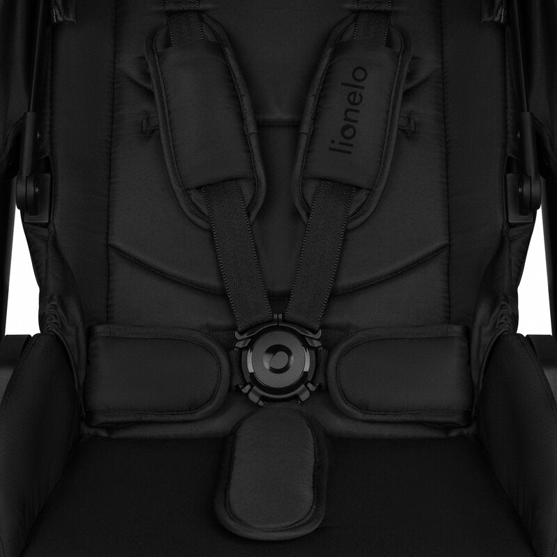 Carucior 2 in 1, Lionelo, Layla, Pana la 22 kg, Cadru aluminiu, Cu landou intarit si salteluta din spuma AirDots, Reversibil, Cu ventilatie 3D, Cu accesorii, EN1888-1, EN1888-2, EN1466, Negru - gogobaby.ro
