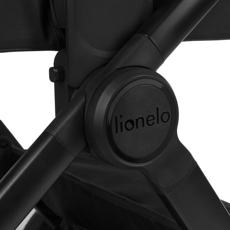 Carucior 2 in 1, Lionelo, Layla, Pana la 22 kg, Cadru aluminiu, Cu landou intarit si salteluta din spuma AirDots, Reversibil, Cu ventilatie 3D, Cu accesorii, EN1888-1, EN1888-2, EN1466, Negru