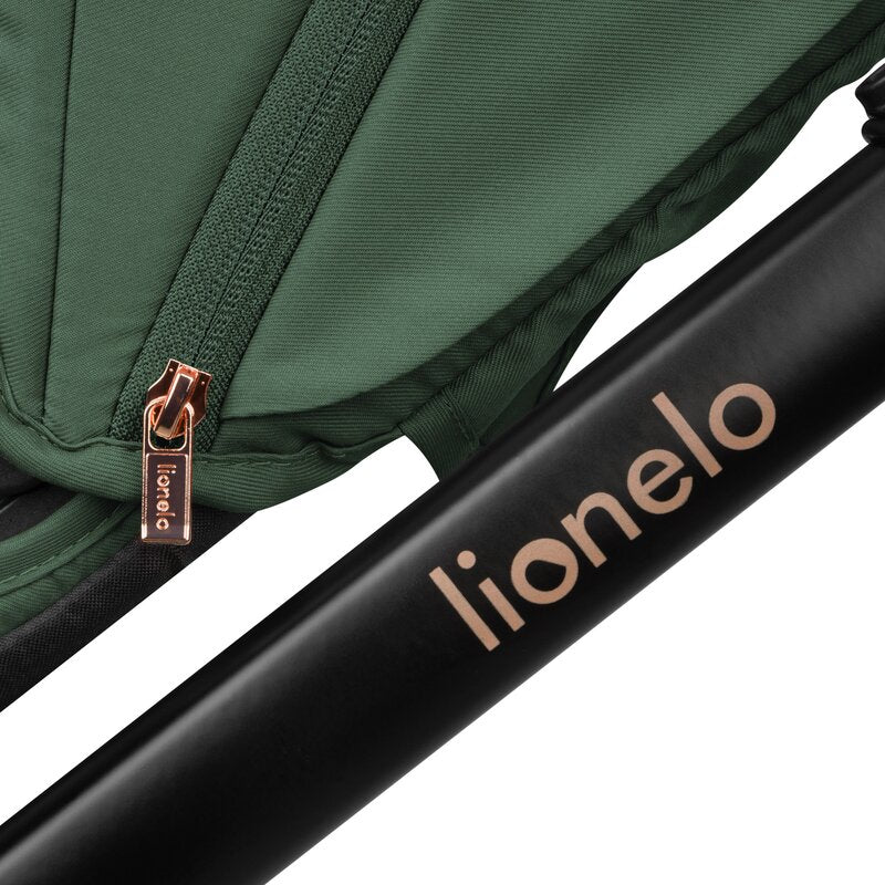 Carucior 2 in 1, Lionelo, Layla, Pana la 22 kg, Cadru aluminiu, Cu landou intarit si salteluta din spuma AirDots, Reversibil, Cu ventilatie 3D, Cu accesorii, EN1888-1, EN1888-2, EN1466, Verde - gogobaby.ro