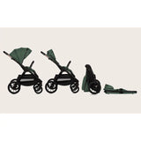 Carucior 2 in 1, Lionelo, Layla, Pana la 22 kg, Cadru aluminiu, Cu landou intarit si salteluta din spuma AirDots, Reversibil, Cu ventilatie 3D, Cu accesorii, EN1888-1, EN1888-2, EN1466, Verde