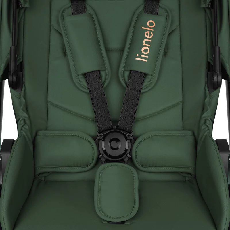 Carucior 2 in 1, Lionelo, Layla, Pana la 22 kg, Cadru aluminiu, Cu landou intarit si salteluta din spuma AirDots, Reversibil, Cu ventilatie 3D, Cu accesorii, EN1888-1, EN1888-2, EN1466, Verde