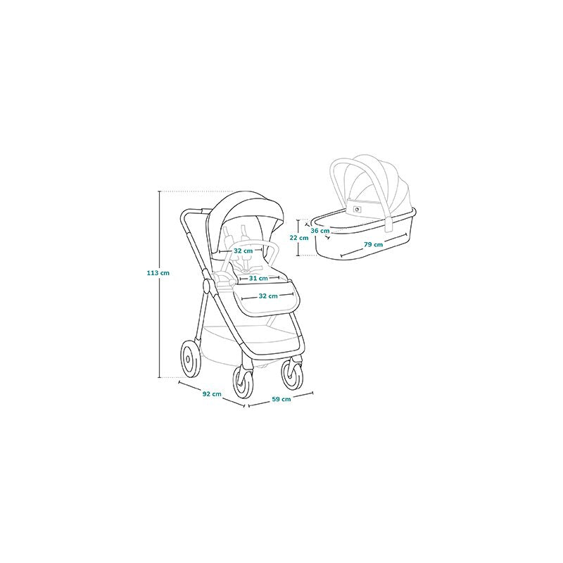 Carucior 2 in 1, Lionelo, Meril, Cu landou si scaun cu dimensiune XL, Reversibil, Cu sistem de ventilatie 3D, Cu accesorii, Pana la 22 kg, Conform cu EN1888-1 EN1888-2, EN1466, Gri