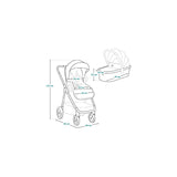 Carucior 2 in 1, Lionelo, Meril, Cu landou si scaun cu dimensiune XL, Reversibil, Cu sistem de ventilatie 3D, Cu accesorii, Pana la 22 kg, Conform cu EN1888-1 EN1888-2, EN1466, Gri