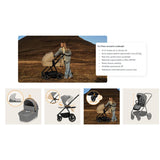 Carucior 2 in 1, Lionelo, Meril, Cu landou si scaun cu dimensiune XL, Reversibil, Cu sistem de ventilatie 3D, Cu accesorii, Pana la 22 kg, Conform cu EN1888-1 EN1888-2, EN1466, Gri