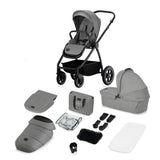 Carucior 2 in 1, Lionelo, Meril, Cu landou si scaun cu dimensiune XL, Reversibil, Cu sistem de ventilatie 3D, Cu accesorii, Pana la 22 kg, Conform cu EN1888-1 EN1888-2, EN1466, Gri