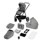 Carucior 2 in 1, Lionelo, Meril, Cu landou si scaun cu dimensiune XL, Reversibil, Cu sistem de ventilatie 3D, Cu accesorii, Pana la 22 kg, Conform cu EN1888-1 EN1888-2, EN1466, Gri