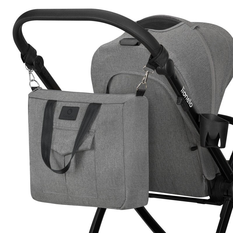 Carucior 2 in 1, Lionelo, Meril, Cu landou si scaun cu dimensiune XL, Reversibil, Cu sistem de ventilatie 3D, Cu accesorii, Pana la 22 kg, Conform cu EN1888-1 EN1888-2, EN1466, Gri