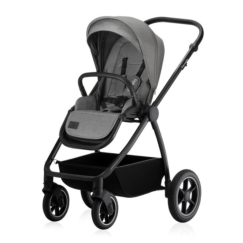 Carucior 2 in 1, Lionelo, Meril, Cu landou si scaun cu dimensiune XL, Reversibil, Cu sistem de ventilatie 3D, Cu accesorii, Pana la 22 kg, Conform cu EN1888-1 EN1888-2, EN1466, Gri
