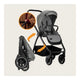 Carucior 2 in 1, Lionelo, Meril, Cu landou si scaun cu dimensiune XL, Reversibil, Cu sistem de ventilatie 3D, Cu accesorii, Pana la 22 kg, Conform cu EN1888-1 EN1888-2, EN1466, Gri