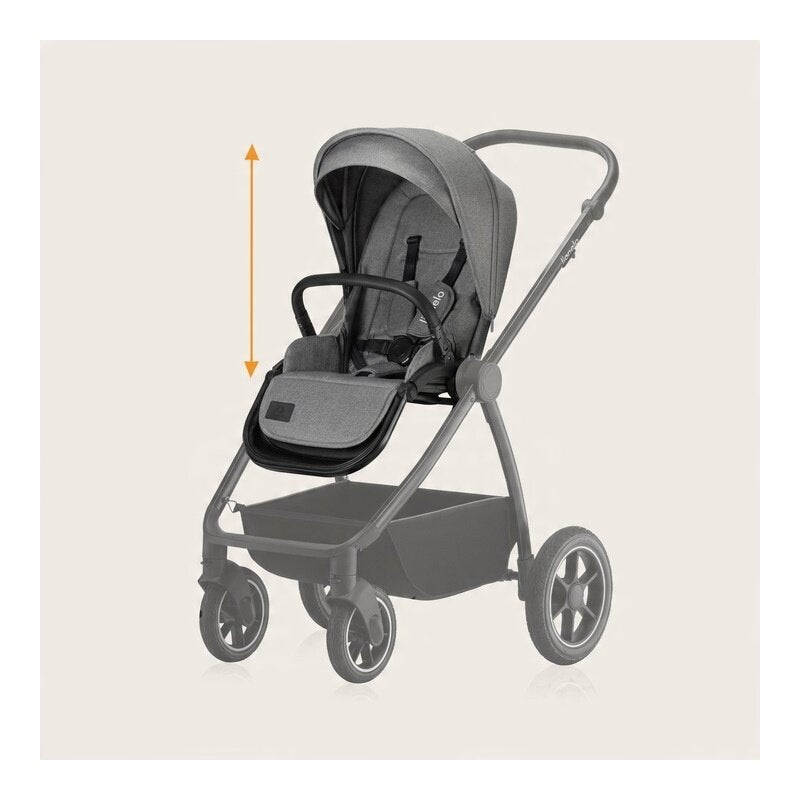 Carucior 2 in 1, Lionelo, Meril, Cu landou si scaun cu dimensiune XL, Reversibil, Cu sistem de ventilatie 3D, Cu accesorii, Pana la 22 kg, Conform cu EN1888-1 EN1888-2, EN1466, Gri