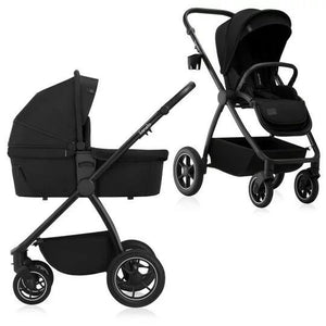 Carucior 2 in 1, Lionelo, Meril, Cu landou si scaun cu dimensiune XL, Reversibil, Cu sistem de ventilatie 3D, Cu accesorii, Pana la 22 kg, Conform cu EN1888-1 EN1888-2, EN1466, Negru