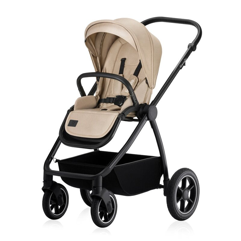 Carucior 2 in 1, Lionelo, Meril, Cu landou si scaun cu dimensiune XL, Reversibil, Cu sistem de ventilatie 3D, Cu accesorii, Pana la 22 kg, De la nastere, Conform cu EN1888-1 EN1888-2, EN1466, Bej
