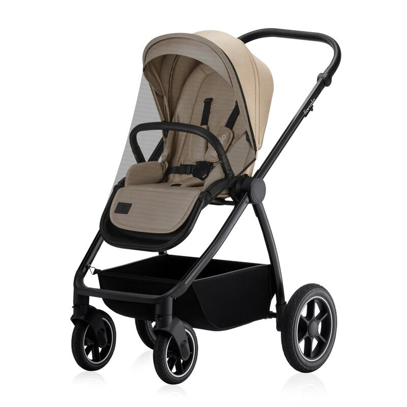 Carucior 2 in 1, Lionelo, Meril, Cu landou si scaun cu dimensiune XL, Reversibil, Cu sistem de ventilatie 3D, Cu accesorii, Pana la 22 kg, De la nastere, Conform cu EN1888-1 EN1888-2, EN1466, Bej