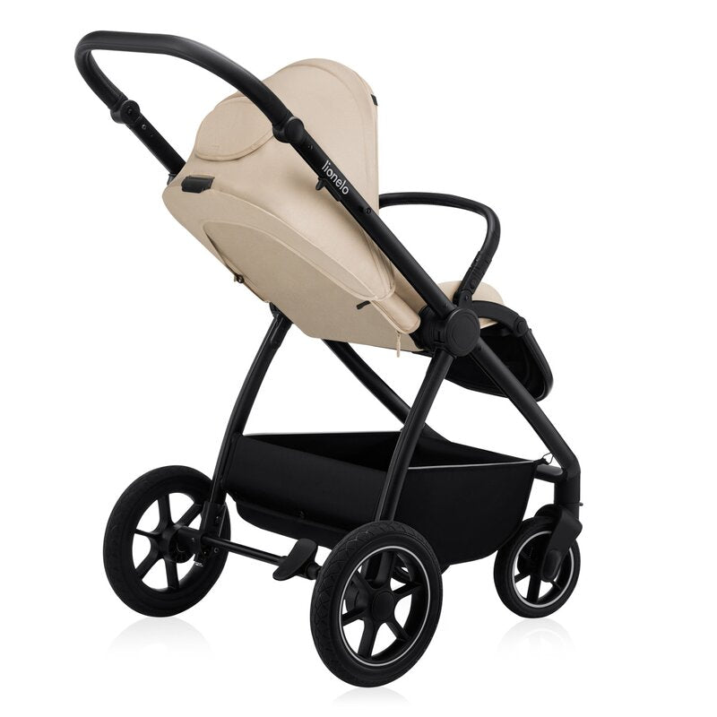 Carucior 2 in 1, Lionelo, Meril, Cu landou si scaun cu dimensiune XL, Reversibil, Cu sistem de ventilatie 3D, Cu accesorii, Pana la 22 kg, De la nastere, Conform cu EN1888-1 EN1888-2, EN1466, Bej