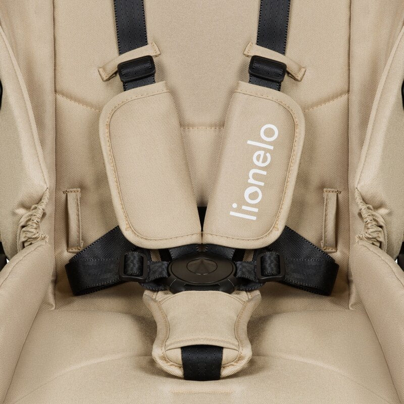 Carucior 2 in 1, Lionelo, Meril, Cu landou si scaun cu dimensiune XL, Reversibil, Cu sistem de ventilatie 3D, Cu accesorii, Pana la 22 kg, De la nastere, Conform cu EN1888-1 EN1888-2, EN1466, Bej