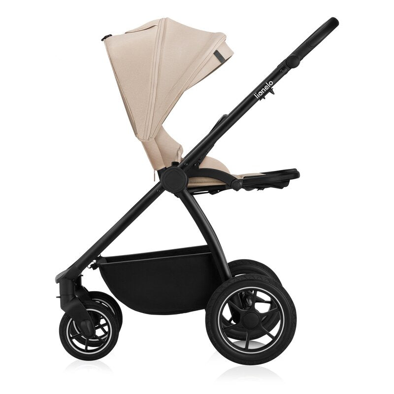 Carucior 2 in 1, Lionelo, Meril, Cu landou si scaun cu dimensiune XL, Reversibil, Cu sistem de ventilatie 3D, Cu accesorii, Pana la 22 kg, De la nastere, Conform cu EN1888-1 EN1888-2, EN1466, Bej