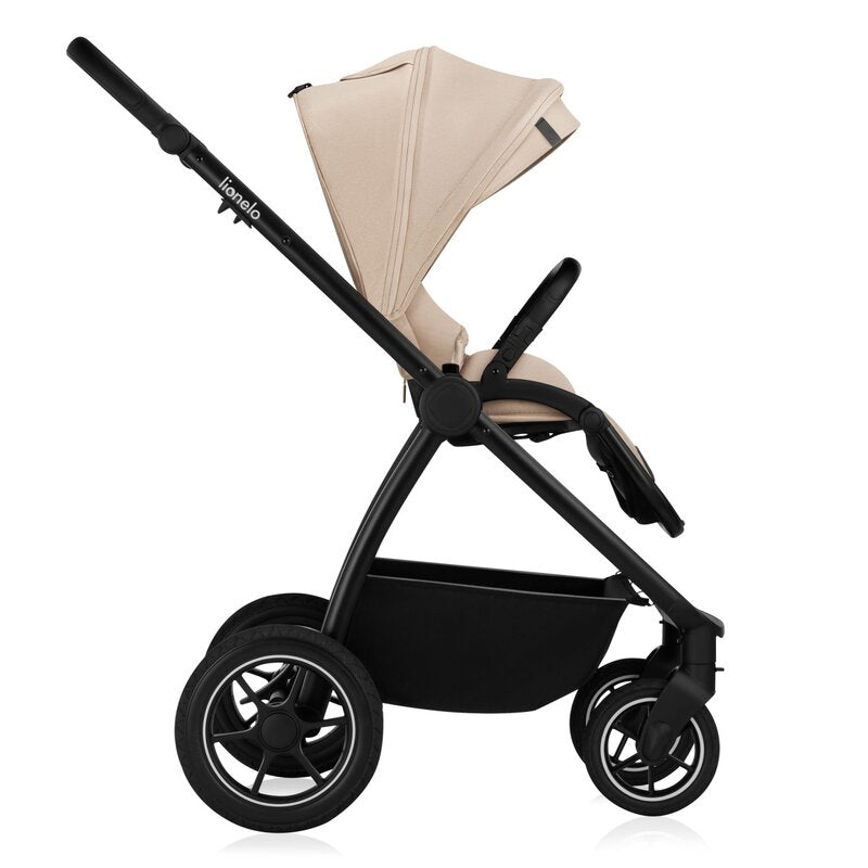 Carucior 2 in 1, Lionelo, Meril, Cu landou si scaun cu dimensiune XL, Reversibil, Cu sistem de ventilatie 3D, Cu accesorii, Pana la 22 kg, De la nastere, Conform cu EN1888-1 EN1888-2, EN1466, Bej