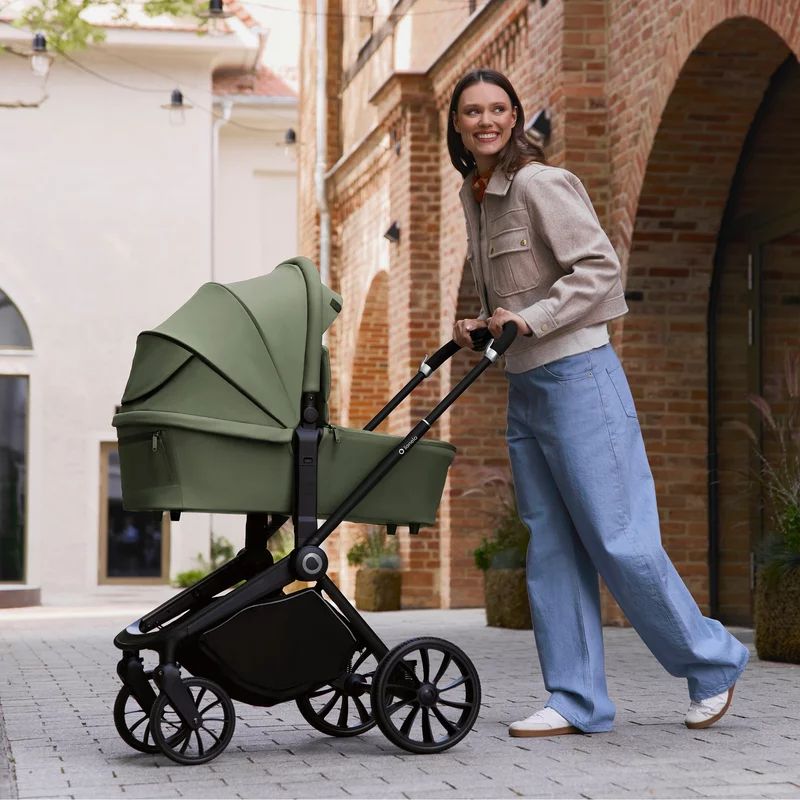 Carucior 2 in 1, Lionelo, Mika Plus, Cadru din aluminiu, Cu landou intarit si salteluta moale, Reversibil, Cu sistem de ventilatie 3D, Cu accesorii, Pana la 22 kg, Conform cu EN1888-1 EN1888-2, EN1466, Verde