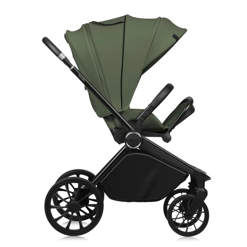 Carucior 2 in 1, Lionelo, Mika Plus, Cadru din aluminiu, Cu landou intarit si salteluta moale, Reversibil, Cu sistem de ventilatie 3D, Cu accesorii, Pana la 22 kg, Conform cu EN1888-1 EN1888-2, EN1466, Verde