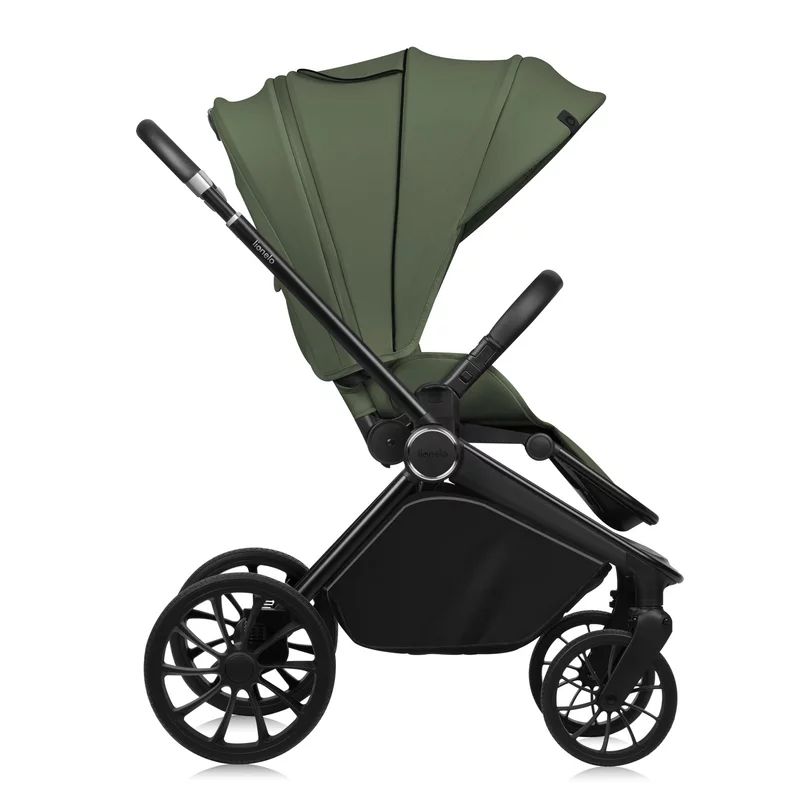 Carucior 2 in 1, Lionelo, Mika Plus, Cadru din aluminiu, Cu landou intarit si salteluta moale, Reversibil, Cu sistem de ventilatie 3D, Cu accesorii, Pana la 22 kg, Conform cu EN1888-1 EN1888-2, EN1466, Verde