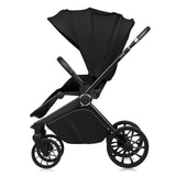 Carucior 2 in 1, Lionelo, Mika Plus, Cadru din aluminiu, Cu landou intarit si salteluta moale, Reversibil, Cu sistem de ventilatie 3D, Cu accesorii, Pana la 22 kg, Conform cu EN1888-1 EN1888-2, EN1466, Negru