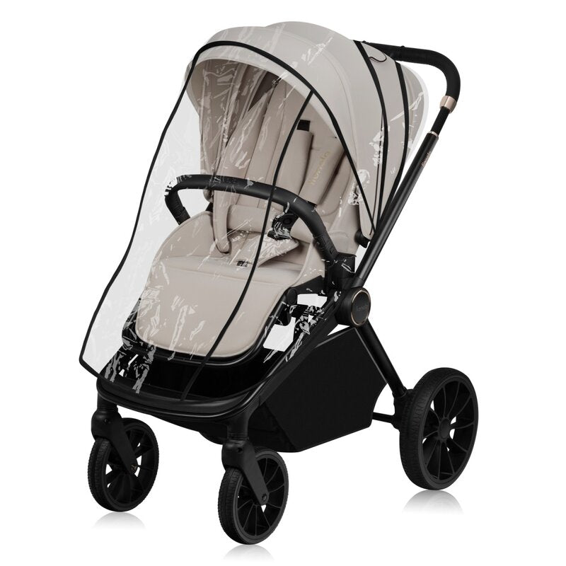 Carucior 2 in 1, Lionelo, Mika Plus, Cadru din aluminiu, Cu landou intarit si salteluta moale, Reversibil, Cu sistem de ventilatie 3D, Cu accesorii, Pana la 22 kg, Conform cu EN1888-1 EN1888-2, EN1466, Bej