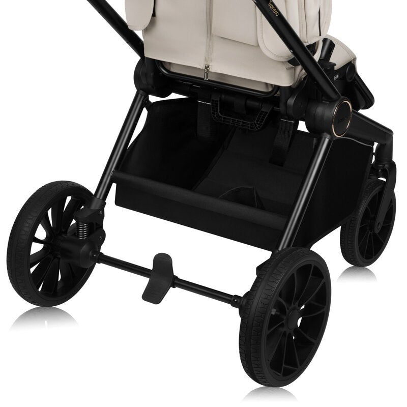 Carucior 2 in 1, Lionelo, Mika Plus, Cadru din aluminiu, Cu landou intarit si salteluta moale, Reversibil, Cu sistem de ventilatie 3D, Cu accesorii, Pana la 22 kg, Conform cu EN1888-1 EN1888-2, EN1466, Bej