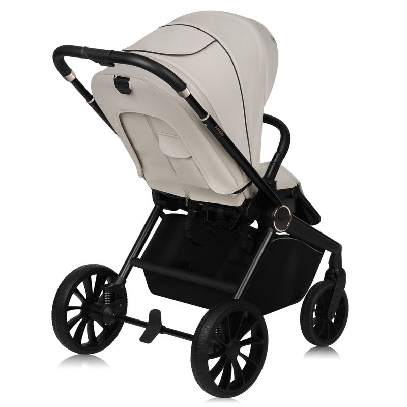 Carucior 2 in 1, Lionelo, Mika Plus, Cadru din aluminiu, Cu landou intarit si salteluta moale, Reversibil, Cu sistem de ventilatie 3D, Cu accesorii, Pana la 22 kg, Conform cu EN1888-1 EN1888-2, EN1466, Bej