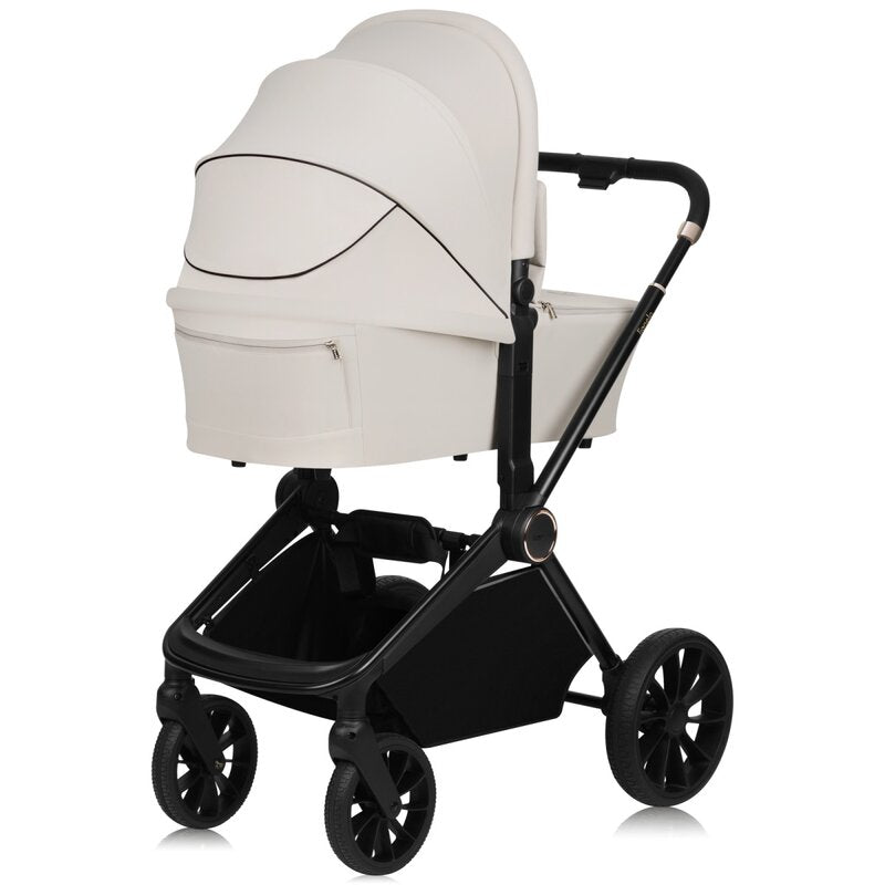 Carucior 2 in 1, Lionelo, Mika Plus, Cadru din aluminiu, Cu landou intarit si salteluta moale, Reversibil, Cu sistem de ventilatie 3D, Cu accesorii, Pana la 22 kg, Conform cu EN1888-1 EN1888-2, EN1466, Bej