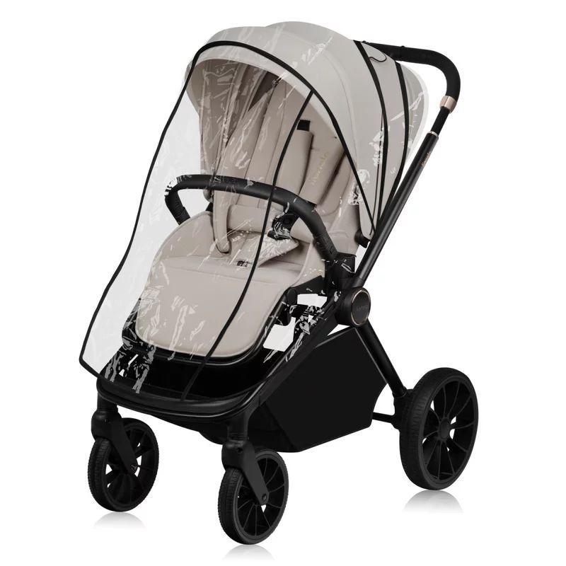 Carucior 2 in 1, Lionelo, Mika Plus, Cadru din aluminiu, Cu landou intarit si salteluta moale, Reversibil, Cu sistem de ventilatie 3D, Cu accesorii, Pana la 22 kg, Conform cu EN1888-1 EN1888-2, EN1466, Bej