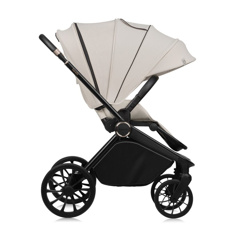 Carucior 2 in 1, Lionelo, Mika Plus, Cadru din aluminiu, Cu landou intarit si salteluta moale, Reversibil, Cu sistem de ventilatie 3D, Cu accesorii, Pana la 22 kg, Conform cu EN1888-1 EN1888-2, EN1466, Bej